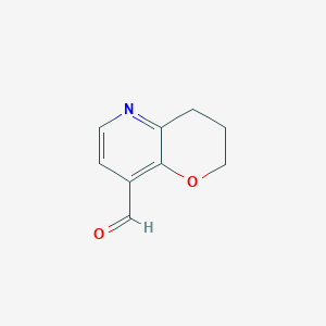 molecular formula C9H9NO2 B1402733 3,4-dihydro-2H-pyrano[3,2-b]pyridine-8-carbaldehyde CAS No. 1346446-93-2