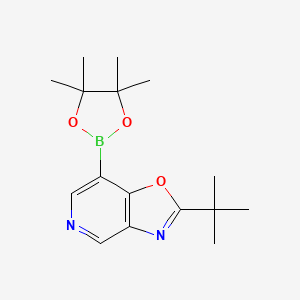molecular formula C16H23BN2O3 B1402736 2-(Tert-butyl)-7-(4,4,5,5-tetramethyl-1,3,2-dioxaborolan-2-YL)oxazolo[4,5-C]pyridine CAS No. 2096998-69-3