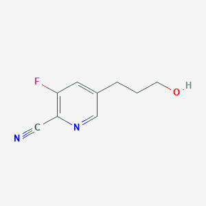 molecular formula C9H9FN2O B1402738 3-Fluoro-5-(3-hydroxypropyl)picolinonitrile CAS No. 1346447-00-4