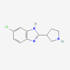 molecular formula C11H12ClN3 B14027384 5-chloro-2-(pyrrolidin-3-yl)-1H-1,3-benzodiazole 