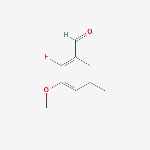 molecular formula C9H9FO2 B14027418 2-Fluoro-3-methoxy-5-methylbenzaldehyde 