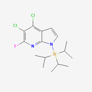 molecular formula C16H23Cl2IN2Si B1402743 4,5-Dichloro-6-iodo-1-(triisopropylsilyl)-1H-pyrrolo[2,3-b]pyridine CAS No. 1346447-26-4