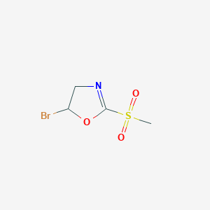 molecular formula C4H6BrNO3S B1402751 5-Bromo-2-(methylsulfonyl)-4,5-dihydrooxazole CAS No. 1380571-67-4