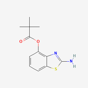 molecular formula C12H14N2O2S B1402752 2,2-Dimethyl-propionic acid2-amino-benzothiazol-4-yl ester CAS No. 1380571-81-2