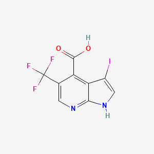 molecular formula C9H4F3IN2O2 B1402755 3-iodo-5-(trifluoromethyl)-1H-pyrrolo[2,3-b]pyridine-4-carboxylic acid CAS No. 1346447-39-9