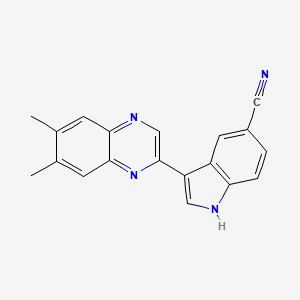 molecular formula C19H14N4 B1402758 3-(6,7-Dimethyl-quinoxalin-2-yl)-1H-indole-5-carbonitrile CAS No. 1314446-40-6