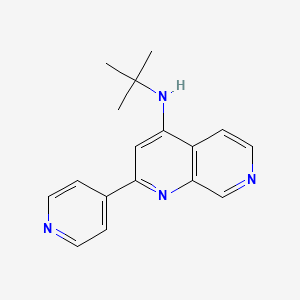 molecular formula C17H18N4 B14027623 N-(Tert-butyl)-2-(pyridin-4-YL)-1,7-naphthyridin-4-amine 