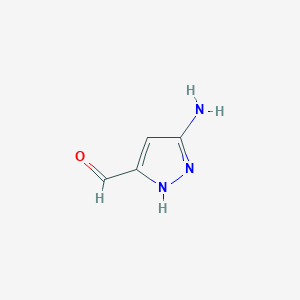 molecular formula C4H5N3O B1402770 3-amino-1H-pyrazole-5-carbaldehyde CAS No. 1452554-33-4