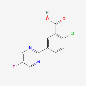molecular formula C11H6ClFN2O2 B1402774 2-Chloro-5-(5-fluoropyrimidin-2-yl)benzoic acid CAS No. 1227807-75-1