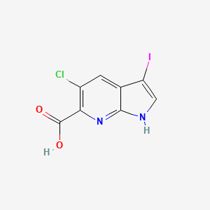 molecular formula C8H4ClIN2O2 B1402777 5-chloro-3-iodo-1H-pyrrolo[2,3-b]pyridine-6-carboxylic acid CAS No. 1260386-87-5