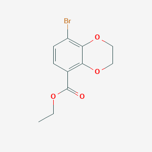 molecular formula C11H11BrO4 B14027773 Ethyl 5-bromo-2,3-dihydro-1,4-benzodioxine-8-carboxylate CAS No. 1312609-84-9