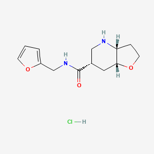 molecular formula C13H19ClN2O3 B14027777 Rel-(3aR,6S,7aR)-N-(furan-2-ylmethyl)octahydrofuro[3,2-b]pyridine-6-carboxamide hydrochloride 