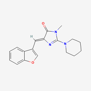 molecular formula C18H19N3O2 B1402791 5-Benzofuran-3-ylmethylene-3-methyl-2-piperidin-1-yl-3,5-dihydro-imidazol-4-one CAS No. 1312024-83-1