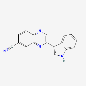 molecular formula C17H10N4 B1402807 3-(1H-Indol-3-yl)-quinoxaline-6-carbonitrile CAS No. 1380571-59-4