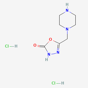 molecular formula C7H13ClN4O2 B1402818 5-(Piperazin-1-ylmethyl)-1,3,4-oxadiazol-2-ol dihydrochloride CAS No. 1401425-32-8