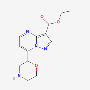 molecular formula C13H16N4O3 B14028197 Ethyl 7-(Morpholin-2-Yl)Pyrazolo[1,5-A]Pyrimidine-3-Carboxylate 