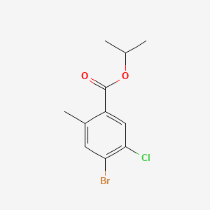 molecular formula C11H12BrClO2 B14028200 Isopropyl 4-bromo-5-chloro-2-methylbenzoate 