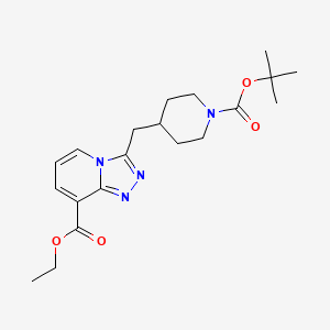 Tert-butyl 4-{[8-(ethoxycarbonyl)-[1,2,4]triazolo[4,3-a]pyridin-3-yl]methyl}piperidine-1-carboxylate