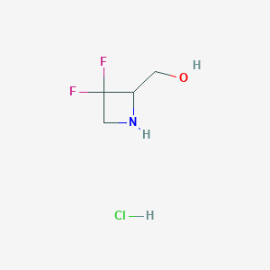 molecular formula C4H8ClF2NO B14028307 (3,3-Difluoroazetidin-2-yl)methanol hydrochloride 
