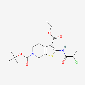 B1402831 6-tert-Butyl 3-ethyl 2-[(2-chloropropanoyl)amino]-4,7-dihydrothieno[2,3-c]pyridine-3,6(5H)-dicarboxylate CAS No. 1365962-57-7