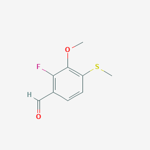 molecular formula C9H9FO2S B14028318 2-Fluoro-3-methoxy-4-(methylthio)benzaldehyde 