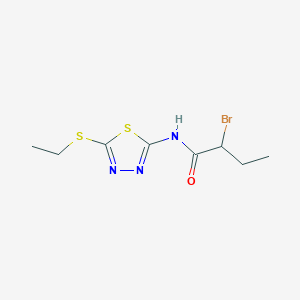 molecular formula C8H12BrN3OS2 B1402837 2-Bromo-N-[5-(ethylthio)-1,3,4-thiadiazol-2-yl]butanamide CAS No. 1365962-40-8