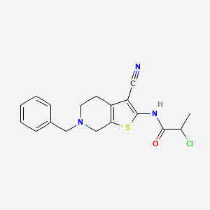 B1402838 N-(6-Benzyl-3-cyano-4,5,6,7-tetrahydrothieno-[2,3-c]pyridin-2-yl)-2-chloropropanamide CAS No. 1365964-20-0