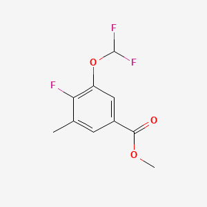 molecular formula C10H9F3O3 B14028391 Methyl 3-(difluoromethoxy)-4-fluoro-5-methylbenzoate 