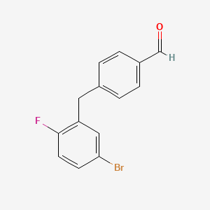 molecular formula C14H10BrFO B14028453 4-(5-Bromo-2-fluorobenzyl)benzaldehyde 