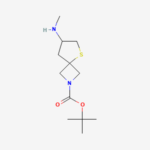 molecular formula C12H22N2O2S B14028472 Tert-butyl 7-(methylamino)-5-thia-2-azaspiro[3.4]octane-2-carboxylate 