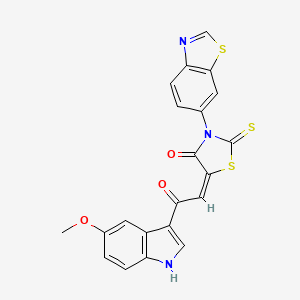 3-Benzothiazol-6-yl-5-[2-(5-methoxy-1H-indol-3-yl)-2-oxo-ethylidene]-2-thioxo-thiazolidin-4-one