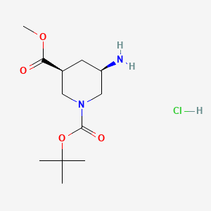 molecular formula C12H23ClN2O4 B14028548 1-(Tert-butyl) 3-methyl (3S,5R)-5-aminopiperidine-1,3-dicarboxylate hydrochloride 