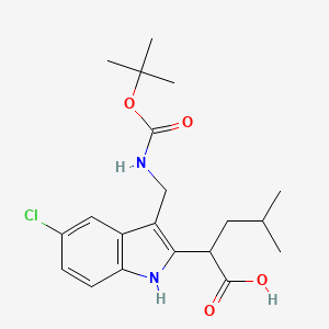 2-[3-(tert-Butoxycarbonyl-amino-methyl)-5-chloro-1H-indol-2-yl]-4-methyl-pentanoic acid