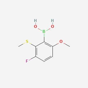 molecular formula C8H10BFO3S B14028565 (3-Fluoro-6-methoxy-2-(methylthio)phenyl)boronic acid 