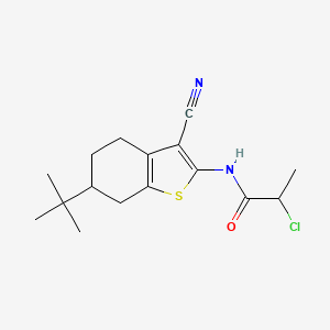 molecular formula C16H21ClN2OS B1402862 N-(6-tert-Butyl-3-cyano-4,5,6,7-tetrahydro-1-benzothien-2-yl)-2-chloropropanamide CAS No. 1365963-84-3