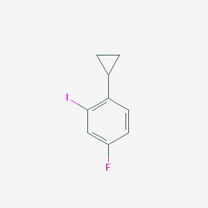 molecular formula C9H8FI B14028645 1-Cyclopropyl-4-fluoro-2-iodobenzene 