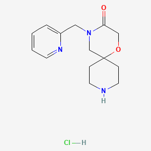molecular formula C14H20ClN3O2 B14028650 4-(Pyridin-2-ylmethyl)-1-oxa-4,9-diazaspiro[5.5]undecan-3-one hydrochloride 
