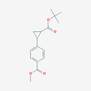 molecular formula C16H20O4 B14028678 Methyl 4-(2-(tert-butoxycarbonyl)cyclopropyl)benzoate 