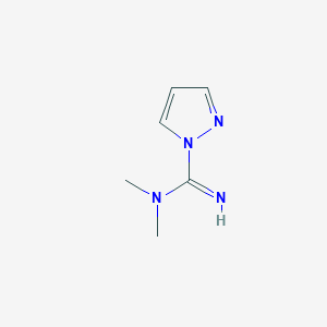 molecular formula C6H10N4 B14028699 N,N-dimethyl-1H-pyrazole-1-carboximidamide 