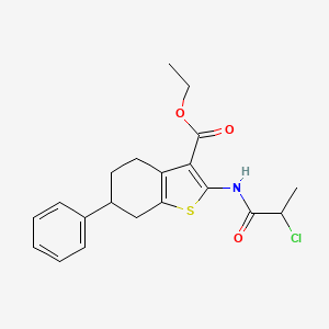 Ethyl 2-[(2-chloropropanoyl)amino]-6-phenyl-4,5,6,7-tetrahydro-1-benzothiophene-3-carboxylate