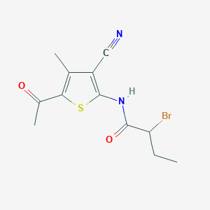 molecular formula C12H13BrN2O2S B1402875 N-(5-Acetyl-3-cyano-4-methyl-2-thienyl)-2-bromobutanamide CAS No. 1365962-28-2