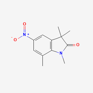 molecular formula C12H14N2O3 B1402883 1,3,3,7-Tetramethyl-5-nitro-1,3-dihydro-2H-indol-2-one CAS No. 1248551-74-7