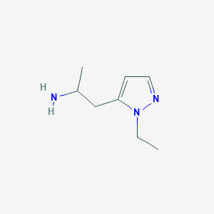 molecular formula C8H15N3 B1402885 [2-(1-Ethyl-1H-pyrazol-5-yl)-1-methylethyl]amine CAS No. 1365964-19-7