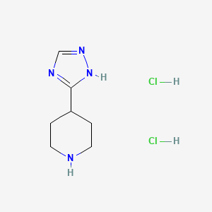 molecular formula C7H14Cl2N4 B1402886 4-(4H-1,2,4-Triazol-3-yl)piperidine dihydrochloride CAS No. 1401425-75-9