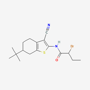 molecular formula C17H23BrN2OS B1402887 2-Bromo-N-(6-tert-butyl-3-cyano-4,5,6,7-tetrahydro-1-benzothien-2-yl)butanamide CAS No. 1365962-87-3