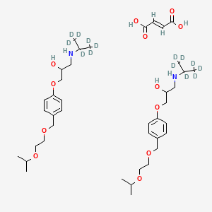 molecular formula C40H66N2O12 B14028898 (+/-)-Bisoprolol-D7 hemifumarate 