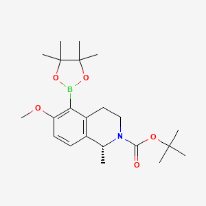 molecular formula C22H34BNO5 B14028904 tert-Butyl (R)-6-methoxy-1-methyl-5-(4,4,5,5-tetramethyl-1,3,2-dioxaborolan-2-yl)-3,4-dihydroisoquinoline-2(1H)-carboxylate 