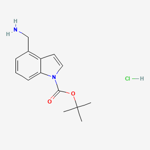 molecular formula C14H19ClN2O2 B1402892 tert-Butyl 4-(aminomethyl)-1H-indole-1-carboxylate hydrochloride CAS No. 1401425-19-1