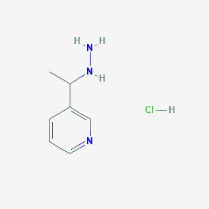 molecular formula C7H12ClN3 B1402894 3-(1-Hydrazinoethyl)pyridine hydrochloride CAS No. 1401426-00-3