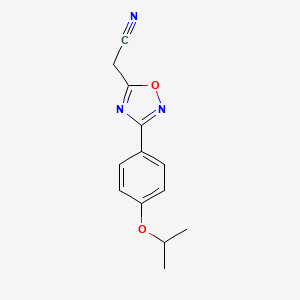molecular formula C13H13N3O2 B1402898 [3-(4-Isopropoxyphenyl)-1,2,4-oxadiazol-5-yl]acetonitrile CAS No. 1239842-55-7